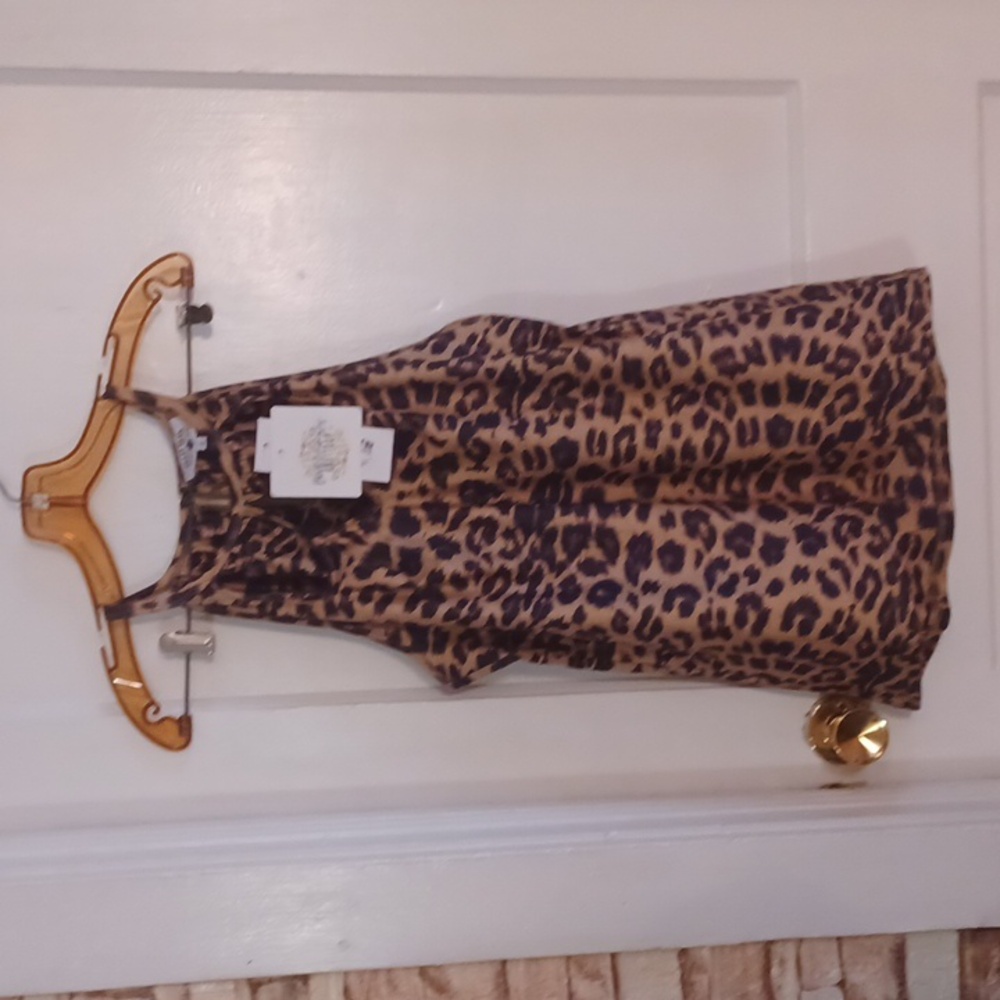Crazy train animal print tank top women's size small